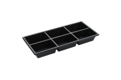 TAPAS TRAY 6-VAKS ZWART  400st